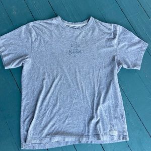 Life is good mens t shirt (L) gray